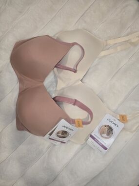 Jockey Smooth T-Shirt Bras in Dusty Rose & Nude 34DD